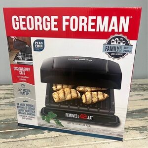 NWT George Foreman Electric Grill - Black with Red Box
